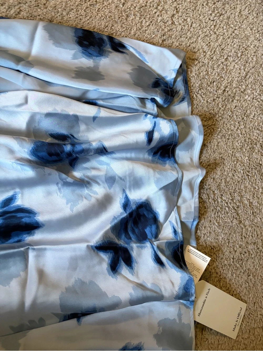Abercrombie  Blue Floral Cowl Neck Dress